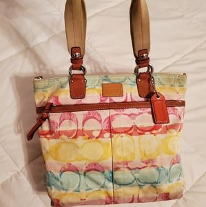 Coach multicolor tote